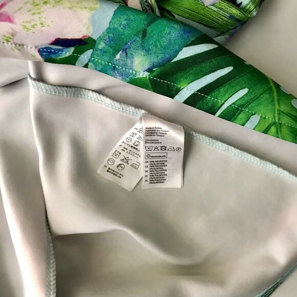 Bodycon Colorful Tropical Floral Print Slit Front Micro Mini Dress, Size XS - Picture 6 of 8